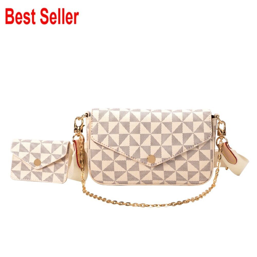 Faux Leather Crossbody Bag with Adjustable Strap and Coin Purse